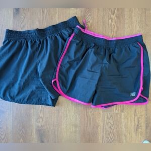 New Balance Women's Quick Dry Athletic Shorts Set Of 2 Black & Pink Size Large
